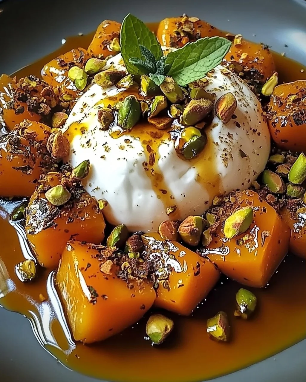 Douceur d’automne : Butternut caramélisé et burrata crémeuse