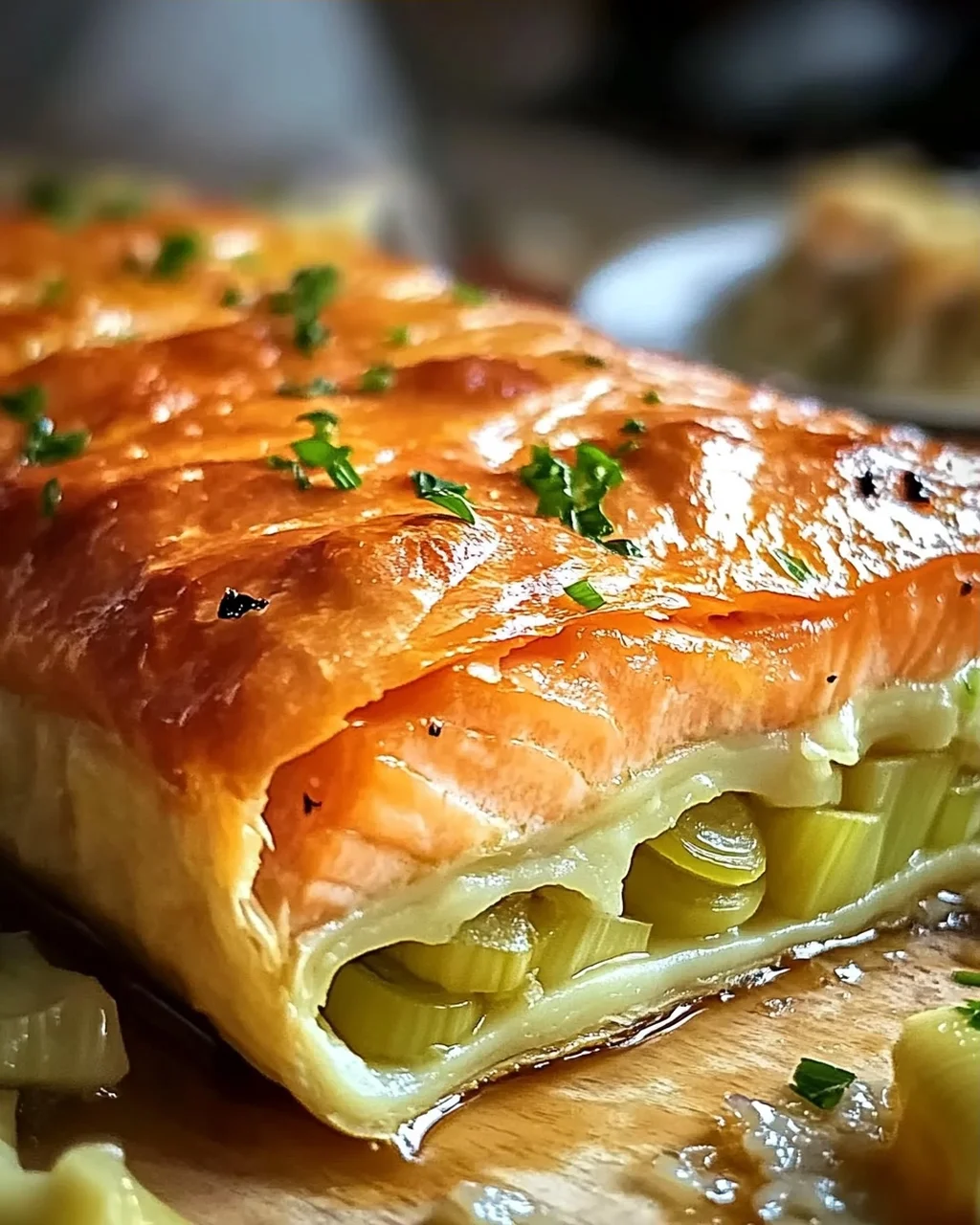 Feuilleté Saumon & Poireaux : Un délice crémeux à savourer !