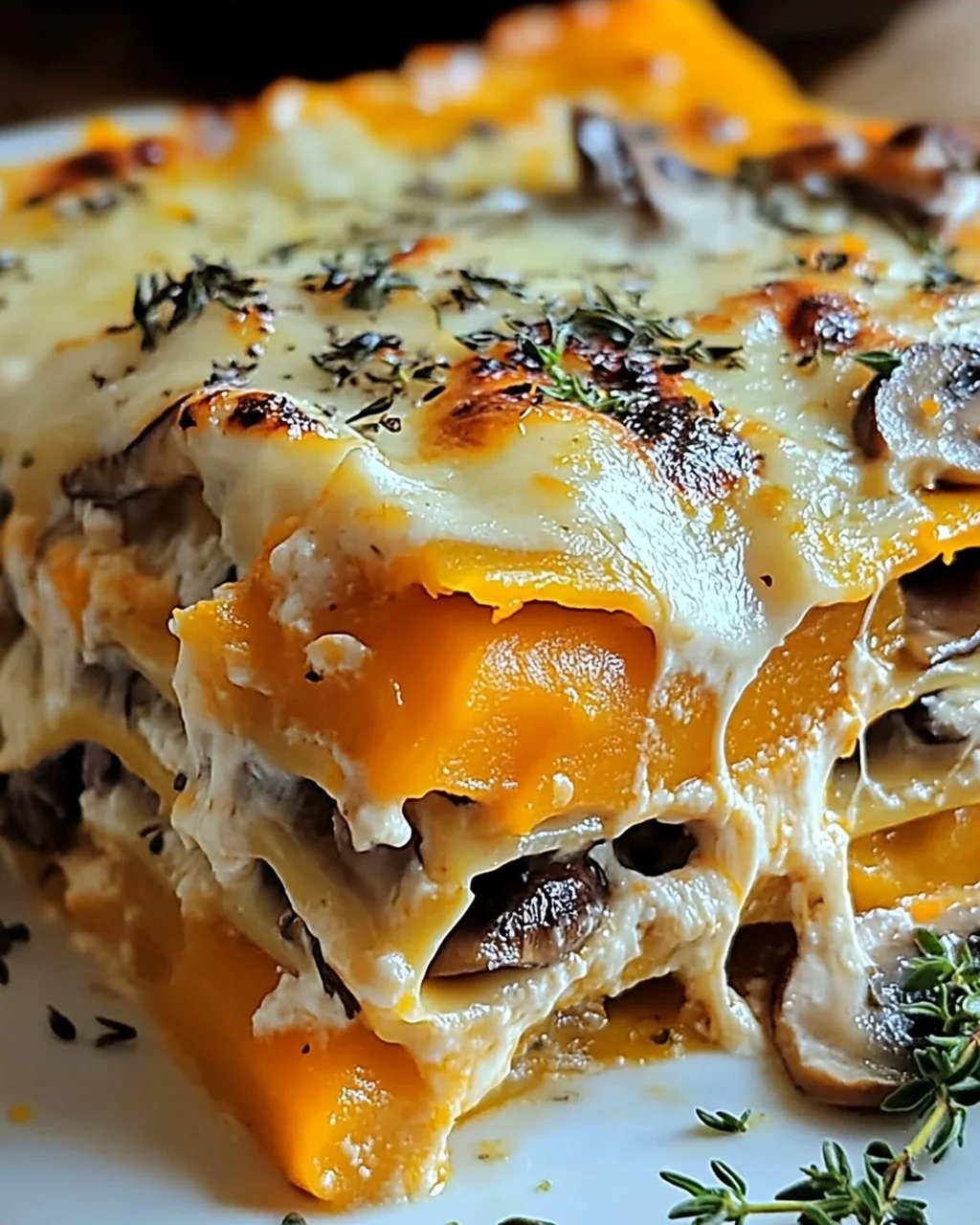 Lasagnes Courge Butternut Champignons — Un délice réconfortant !