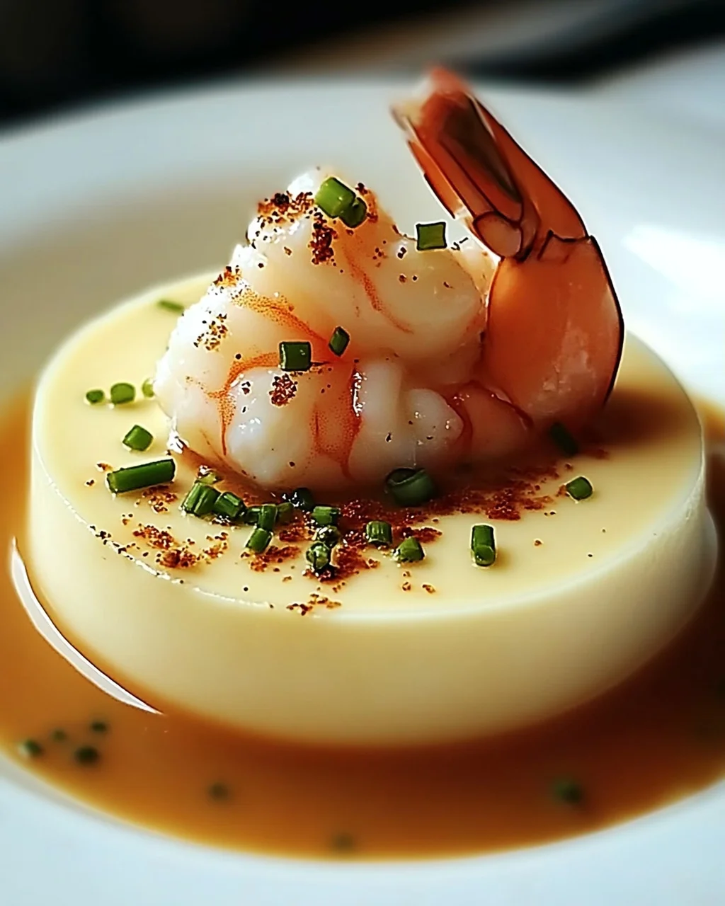 Panna Cotta à la Bisque de Homard et Crevettes au Cognac irrésistible