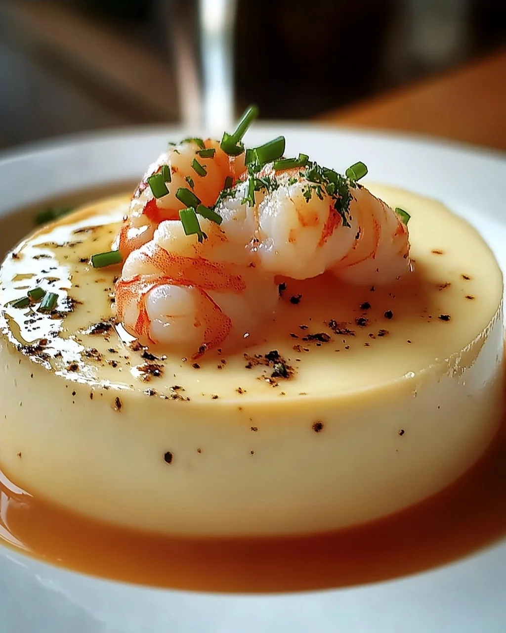 Panna Cotta à la Bisque de Homard et Crevettes au Cognac irrésistible