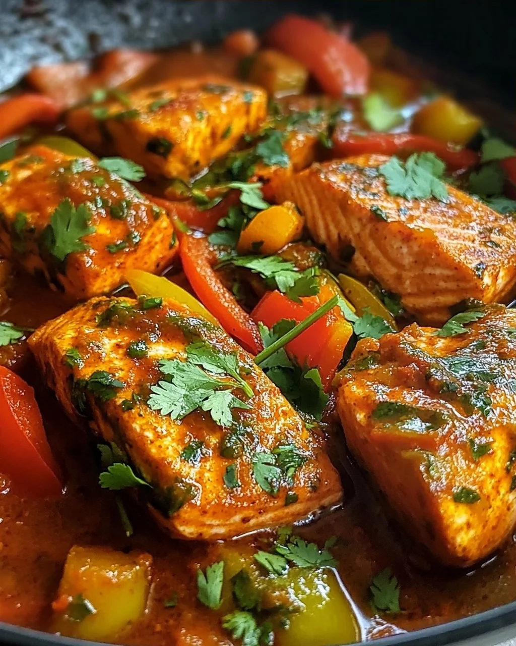 Poisson marocain épicé classique en sauce riche