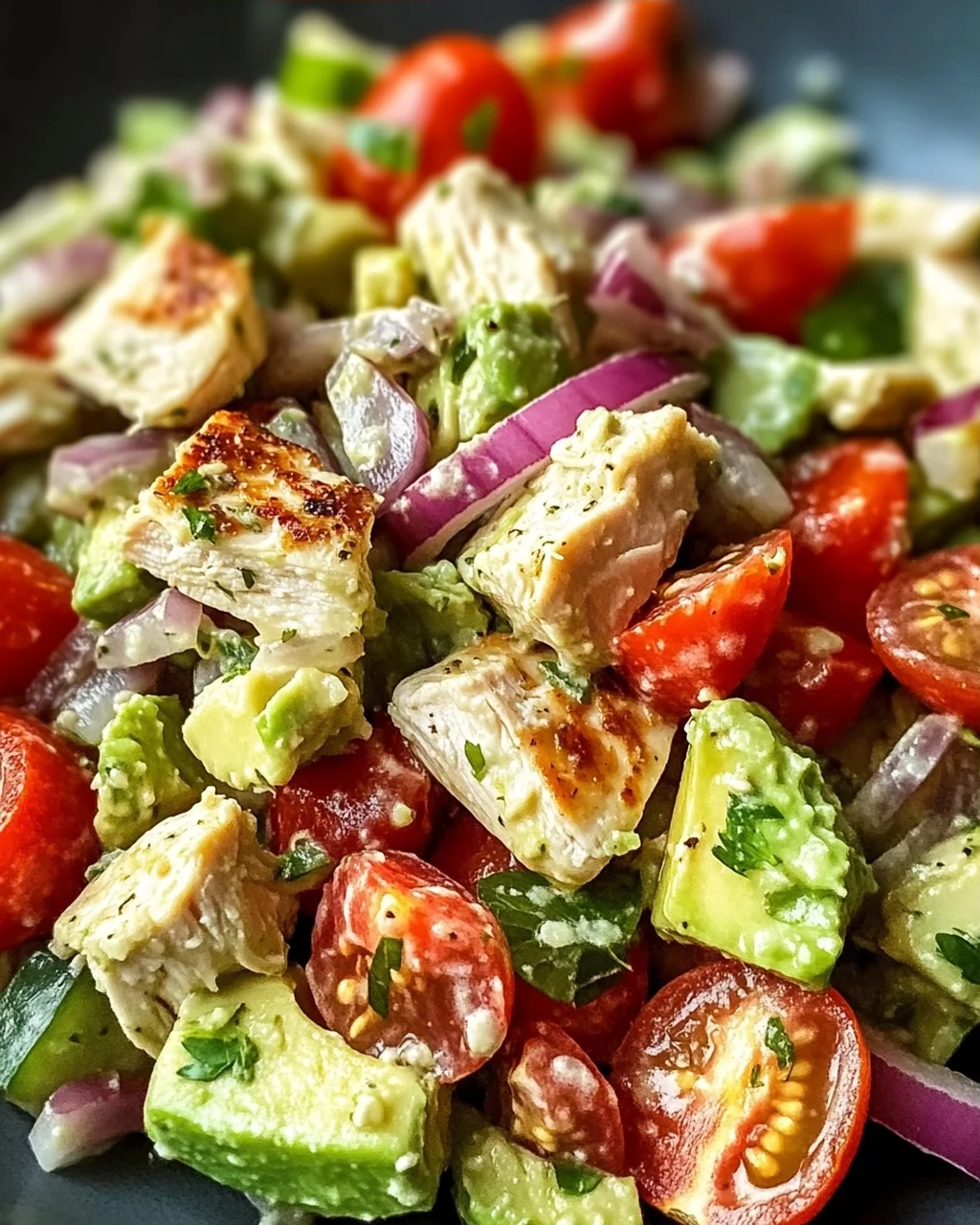 Recette de salade de poulet à l'avocat saine
