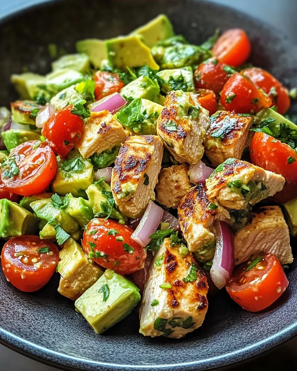 Recette de salade de poulet à l'avocat saine