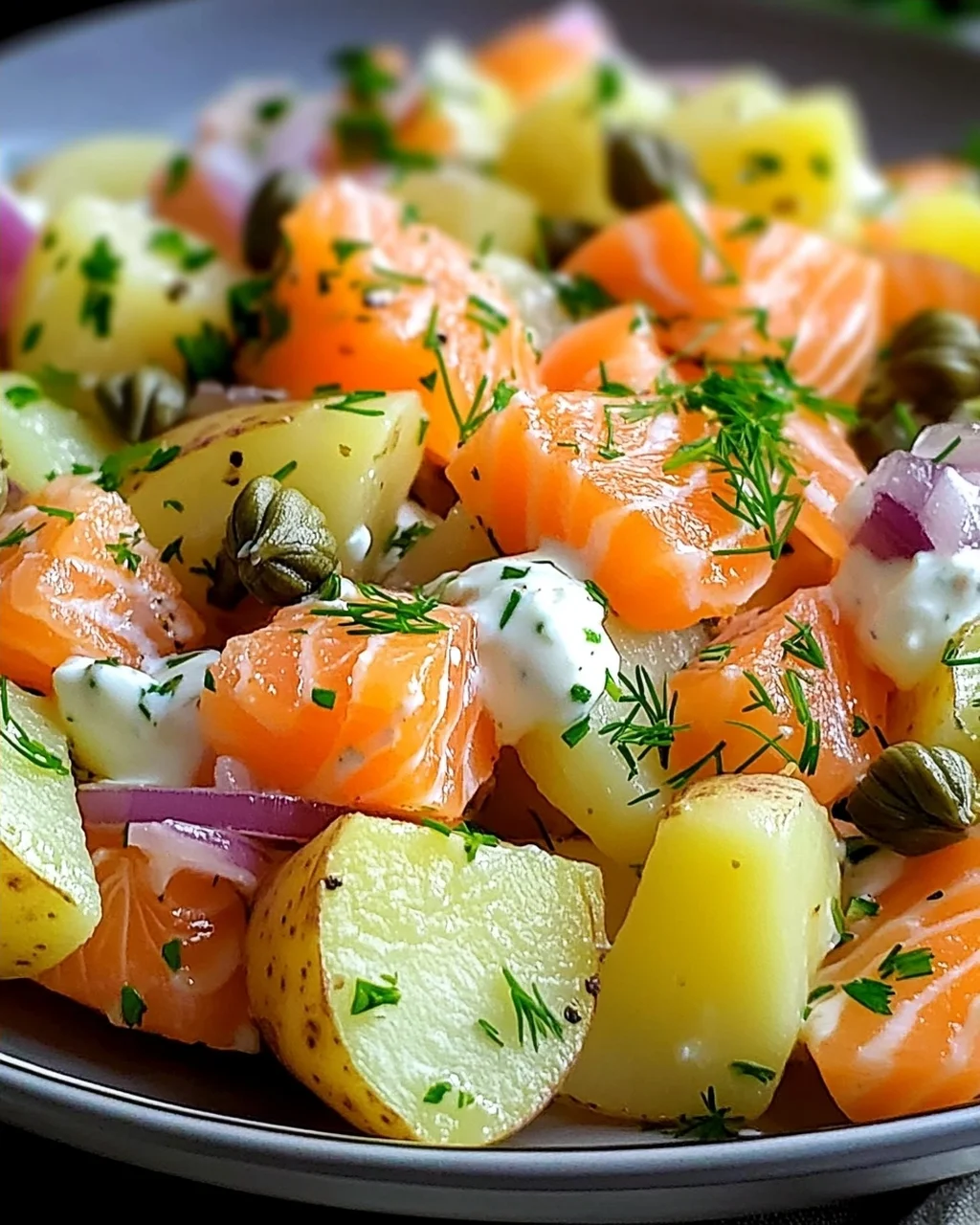 Salade de Pommes de Terre et Saumon Fumé - Fraîcheur Inégalée