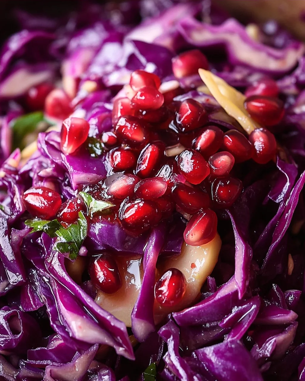 Salade de chou rouge à la grenade et au sésame
