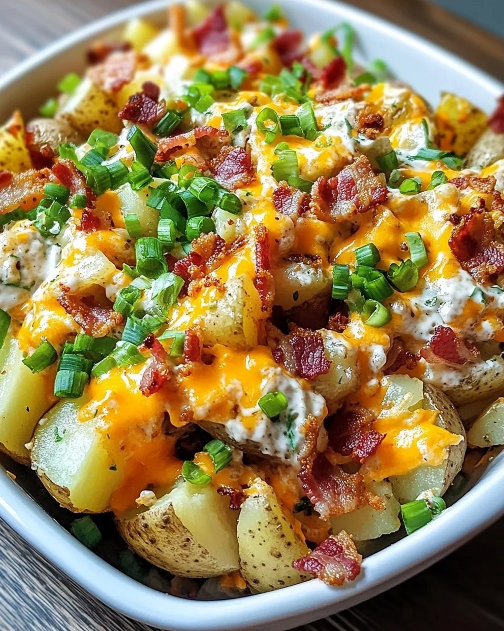 Salade de pommes de terre au four garnie