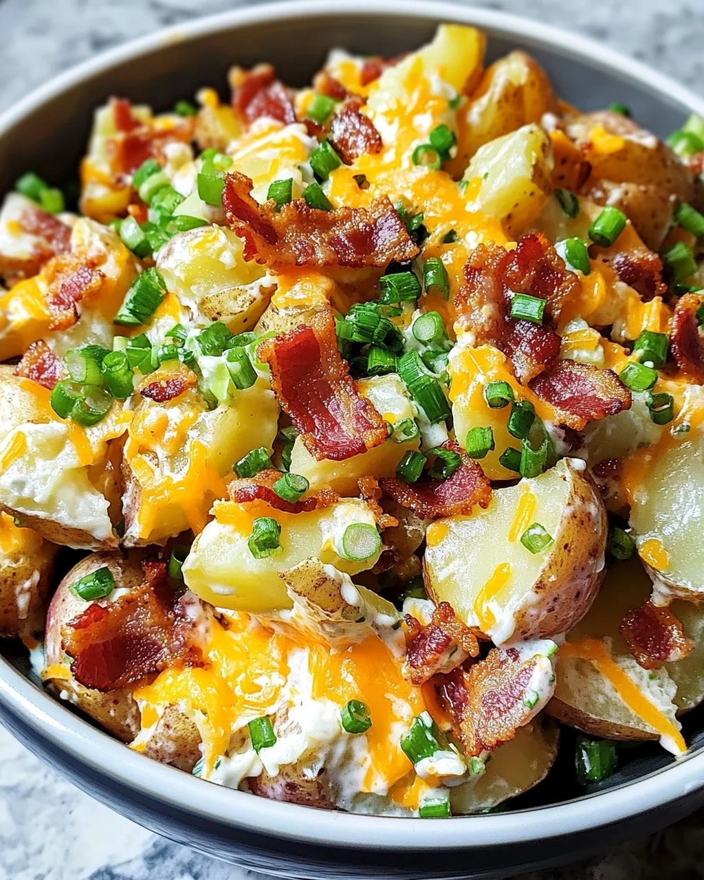 Salade de pommes de terre au four garnie