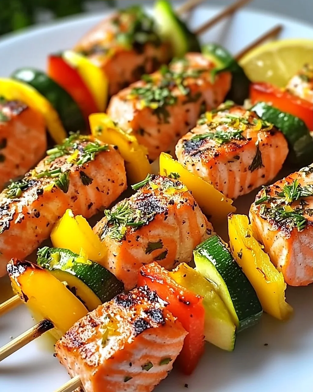 Savourez des Brochettes de Saumon Marinée au Citron et aux Herbes
