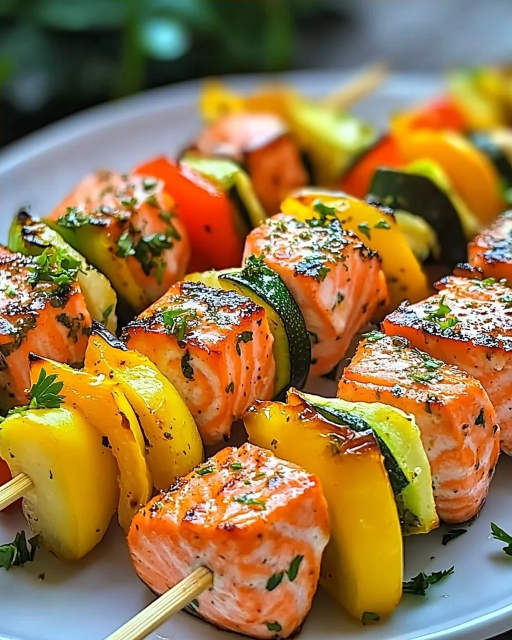 Savourez des Brochettes de Saumon Marinée au Citron et aux Herbes