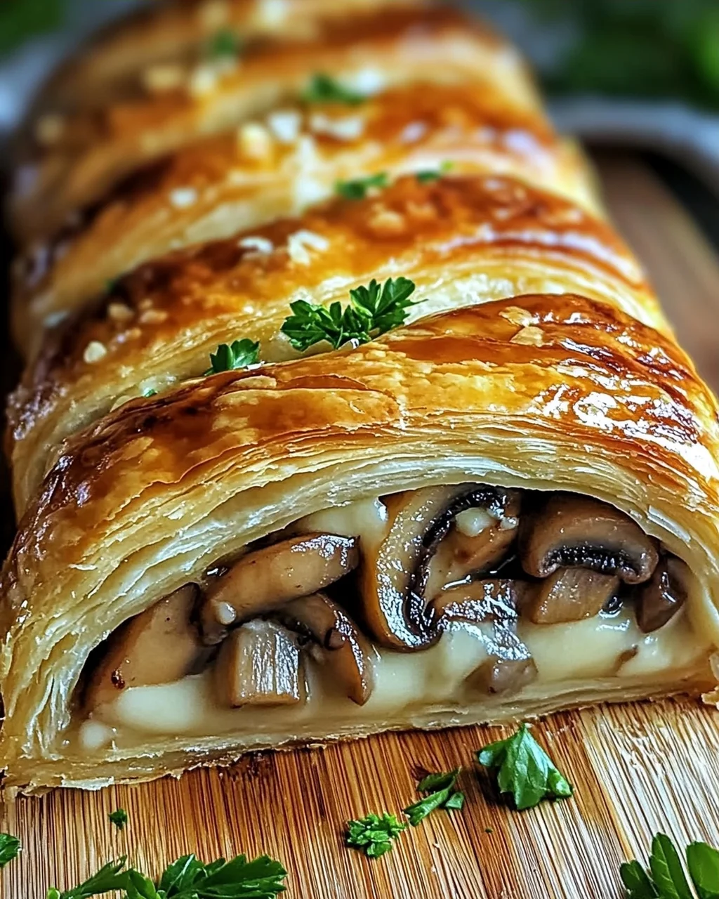 Tresse feuilletée aux champignons et Gruyère irrésistible !